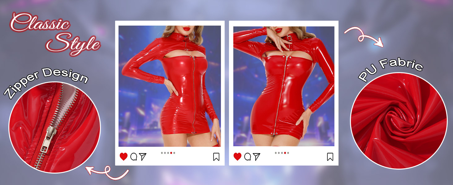 Сукня з латексу FEOYA для жінок: блискуча міні-сукня боді, облягаюча, чорна, для вечірок та клубів, розміри XS-XL (Азія S-3XL)