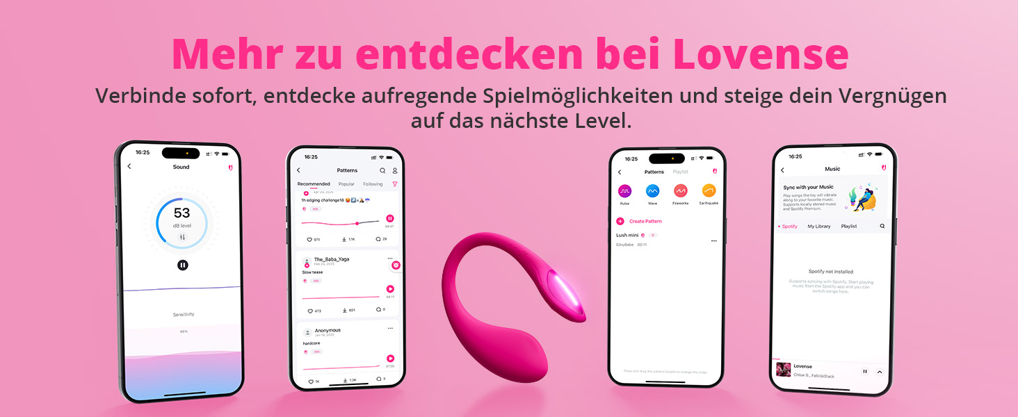 LOVENSE Lush Mini - міні-вібратор з дистанційним керуванням, 10000+ режимів, водонепроникний, для соло та парних ігор, ідеальний у подорожах