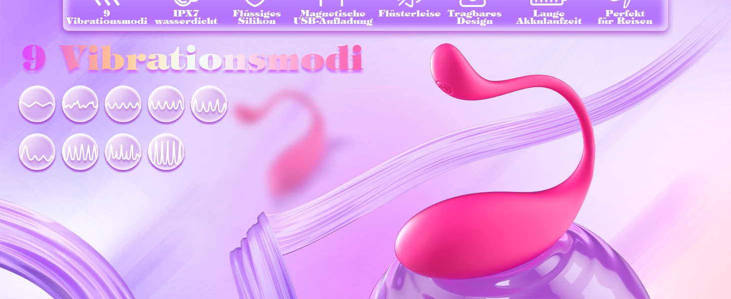 Вібратор жіночий з пультом дистанційного керування, 9 режимів, для інтимної насолоди. Іграшка для дорослих, червоний.