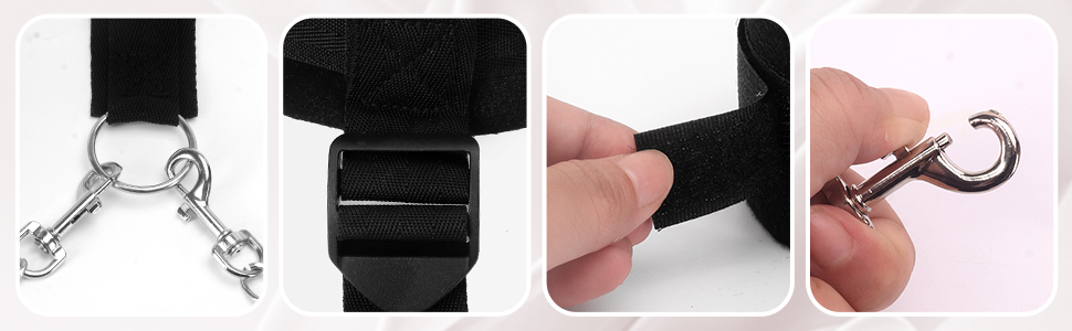 Набір для БДСМ-інтимних ігор для пар: набір для зв'язування, наручники, феттери, маска для очей, набори для зв'язування зап'ястя та шиї. 3 шт.