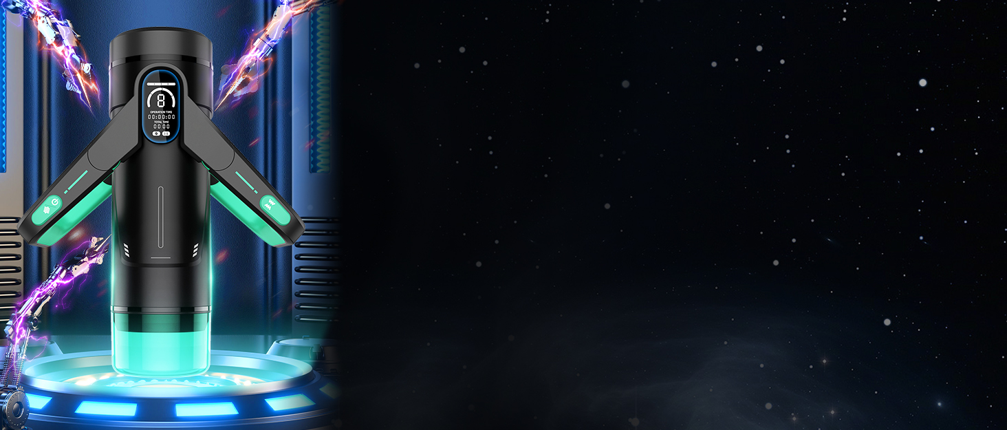 Інтимна іграшка для чоловіків Eanatoys Masturbieren з 9 вібраціями, телескопічною функцією та LCD-дисплеєм (зелена)