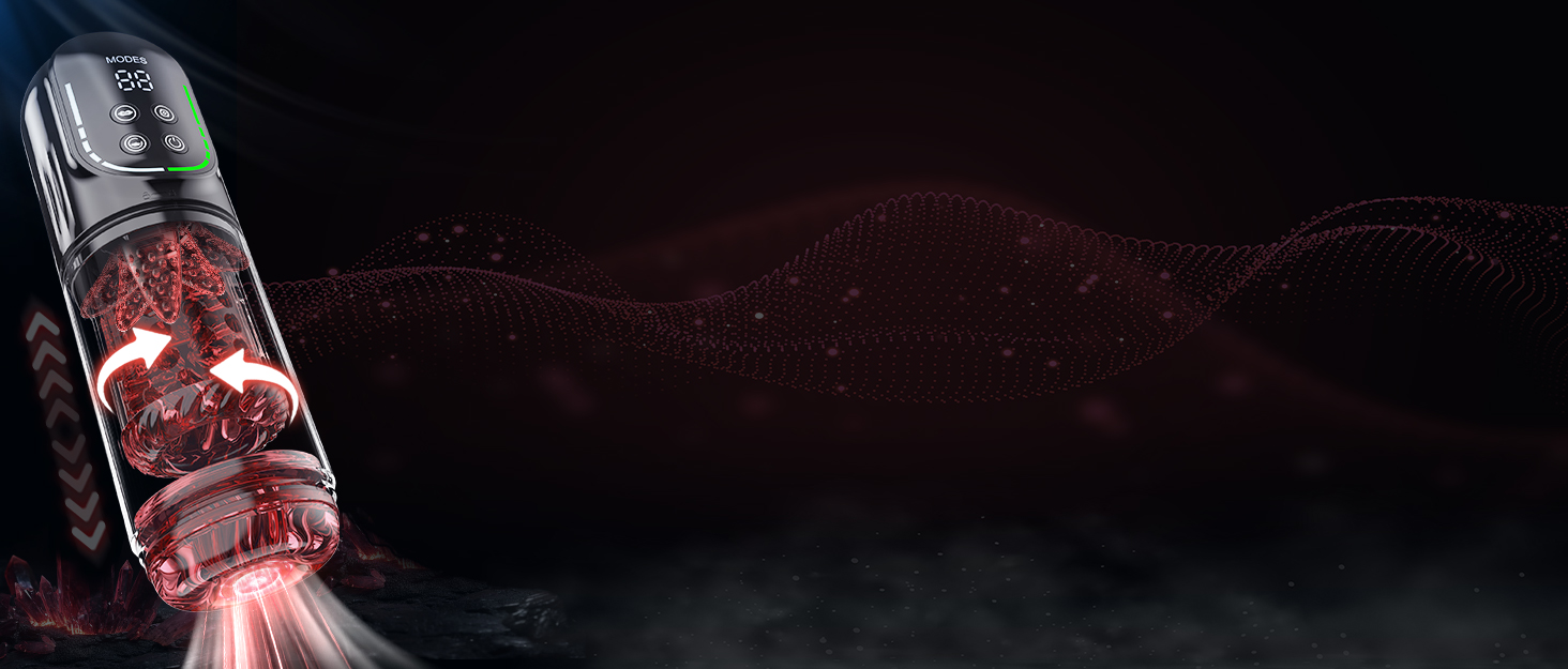 Мастурбатор для чоловіків з функцією вигину, ротаційним насосом та керуванням через додаток - сексуальна іграшка для чоловіків