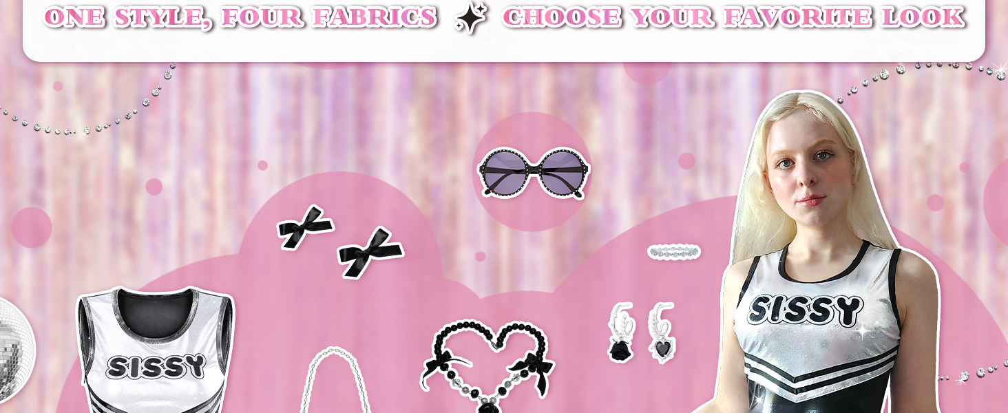 Комбінезон без рукавів LittleForBig для жінок, челідер, сісі, блискучий, металік, облягаючий, міні-сукня, рожевий/магента/чорний, 3XL