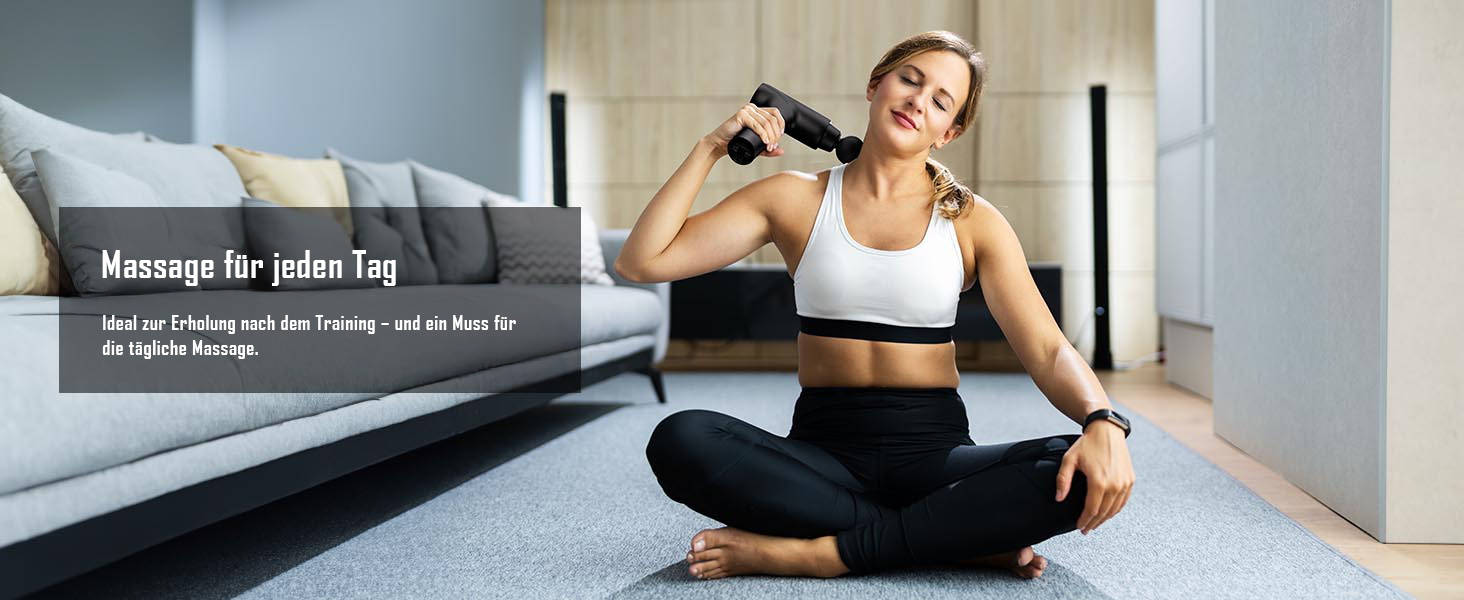 Перкусійний масажер Massage Gun з LED-дисплеєм, електричний масажний пістолет для м'язів (20 швидкостей, 9 насадок), сірий