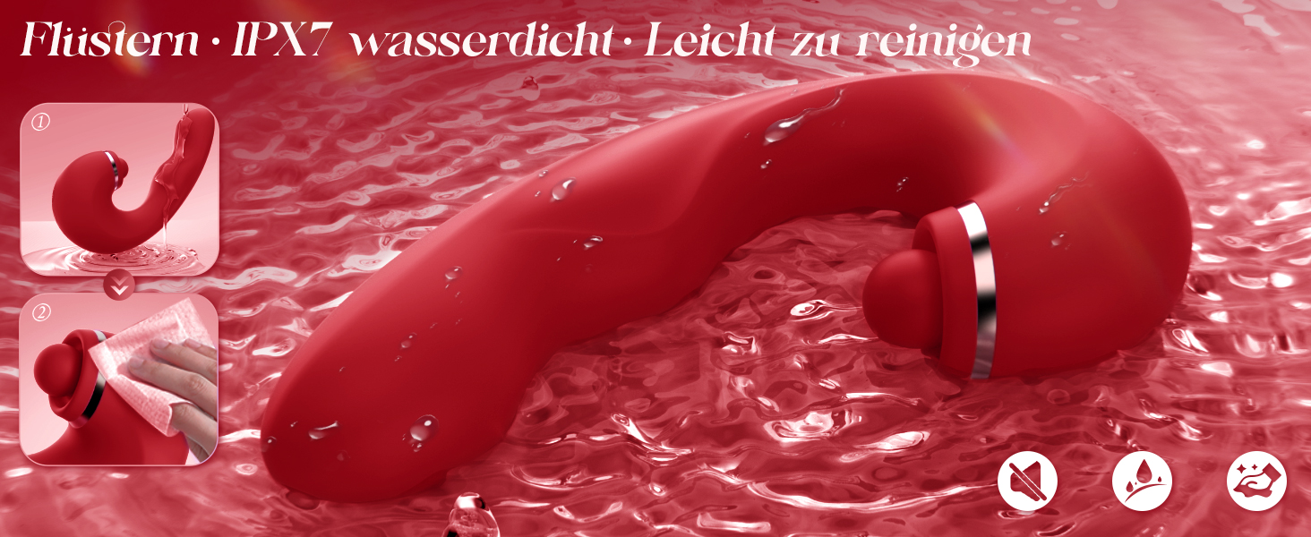 Вібратор для жінок з 5 режимами, масажер клітора та G-точки, сексуальна іграшка для пар, тихий вібратор, червоний