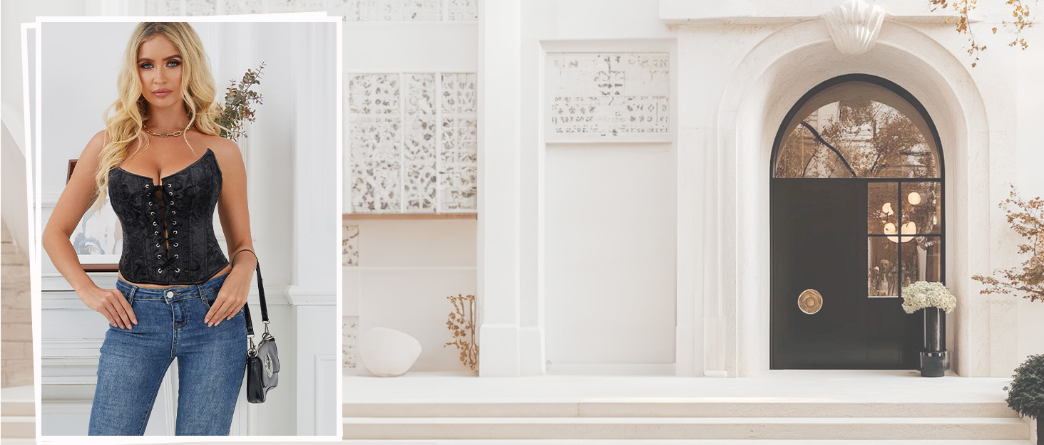 Корсет-топ WHIPPY для повних грудей: вінтажний бюстєль з шнурівкою, готичний овербаст, світло-персиковий, розмір M