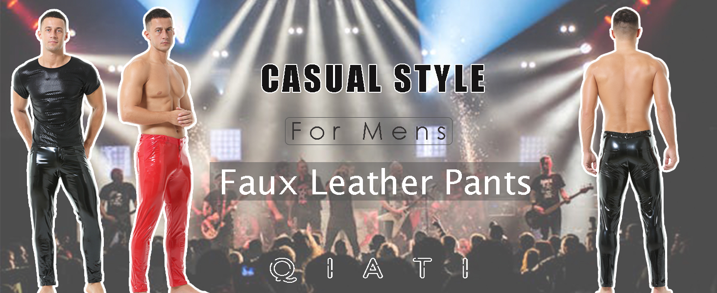 Чоловічі штани QiaTi: стильні, зручні, з еластичною тканини, прямі штанини, для мотоциклів та клубів (червоний, M)