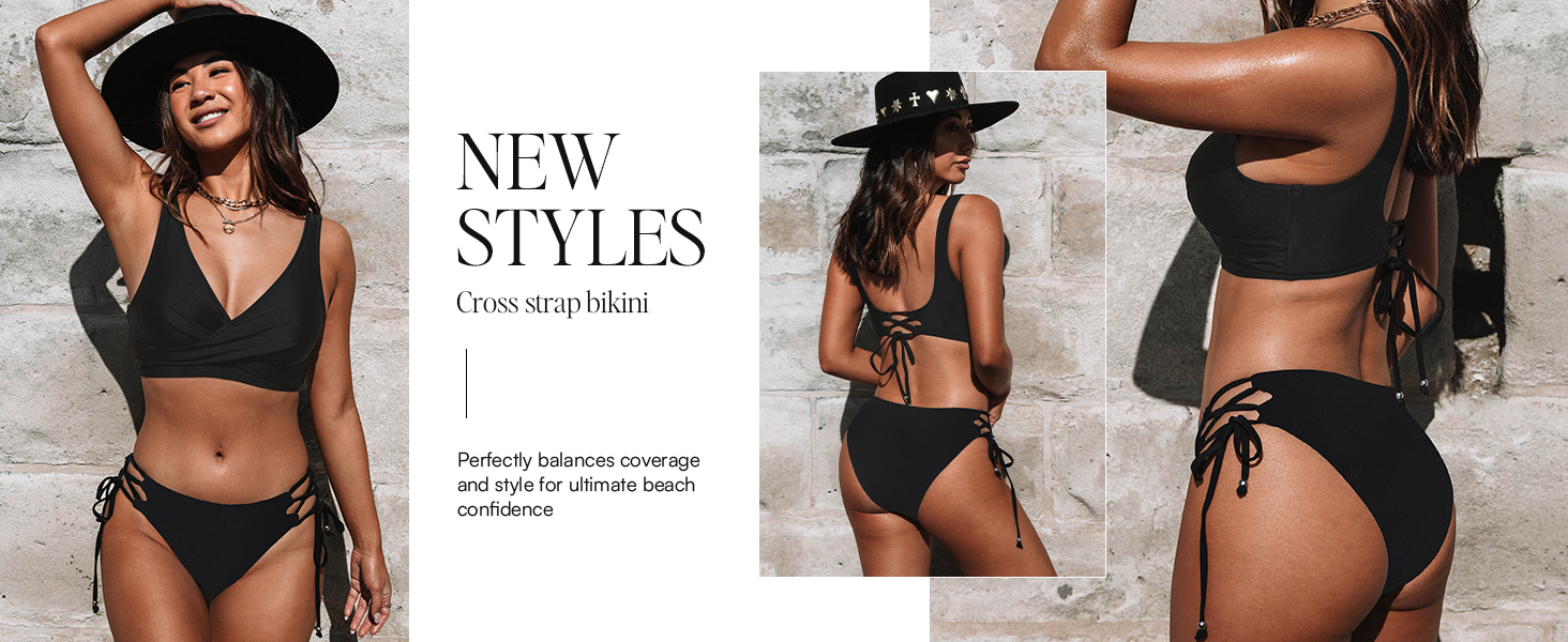 CUPSHE Bikini Set: Розкішний двочастинний купальник з квітковим принтом, низька посадка, шнурівка, лимонний колір