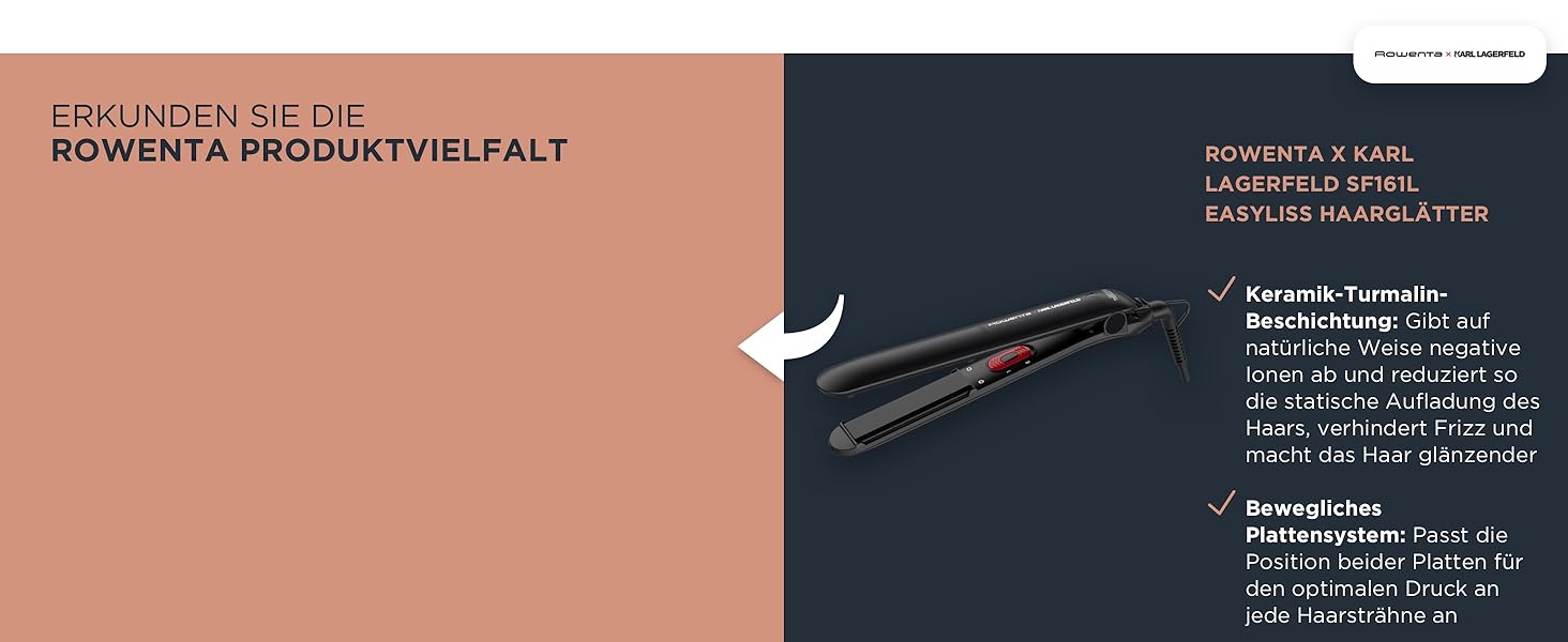 Стайлер-фен Rowenta Ultimate Experience 2-in-1 CF9620F0, ротаційна гаряча щітка з іонізатором та Pro Keratin, 3 насадки, чорний/розе-золото