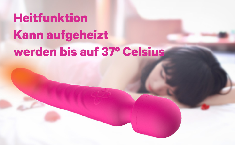 Масажер Magic Wand Doppelkopf - подвійний масажний стрижень з незалежними вібраторами, вологостійкий, з підігрівом, силіконовий накінечник. Інтимні іграшки для жінок та чоловіків (рожевий)