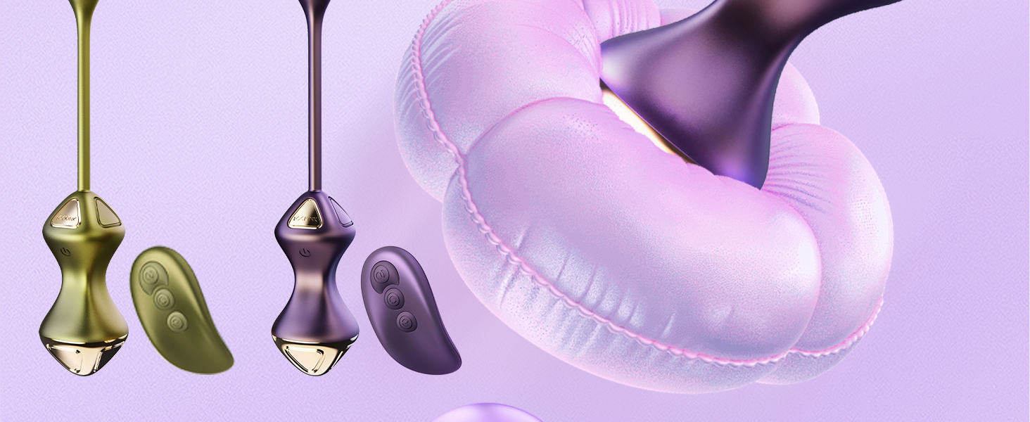 Електричний анальний вібратор Beckenbodentrainer для жінок з 5 рівнями шоку та 7 режимами вібрації. Стимулятор для вагіни та анусу, для пар. Колір: фіолетовий.