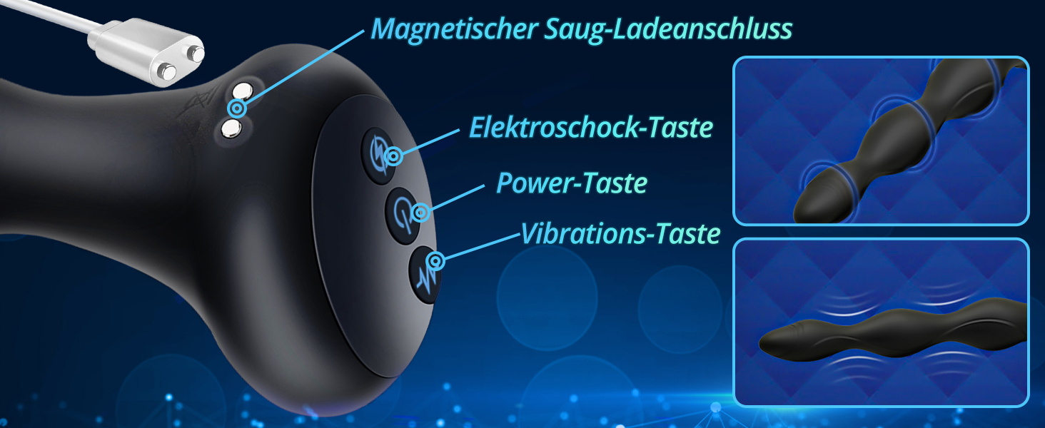 Анавібратор SXOVO з нагріванням, електростимуляція, 10 режимів вібрації та 5 режимів розряду. Підходить для чоловіків, жінок, пар. Матеріал: силікон.