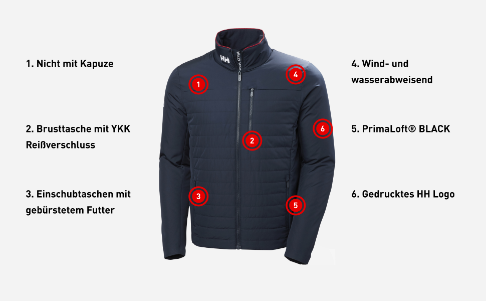 Чоловіча утеплена куртка Helly Hansen Crew Insulated Jacket 2.0, темно-синя (Navy), розмір M