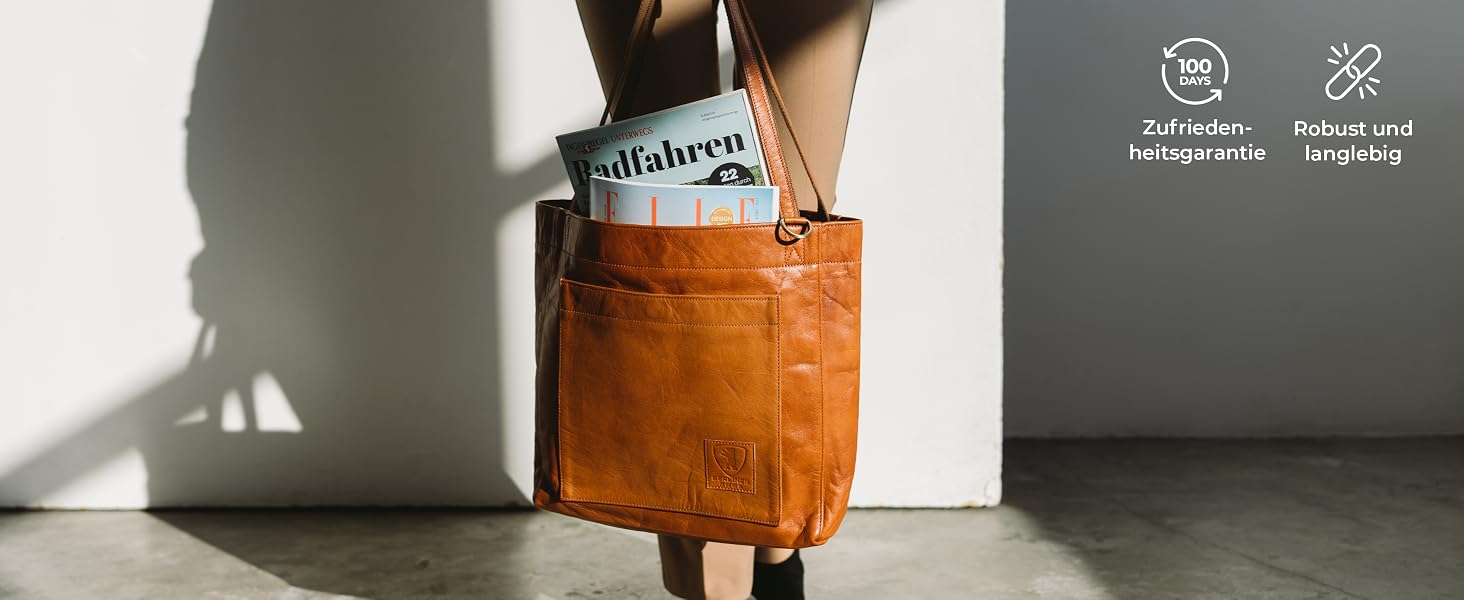 Жіноча шкіряна сумка-шопер Berliner Bags Vintage Seville, коричнева сумка з ручками