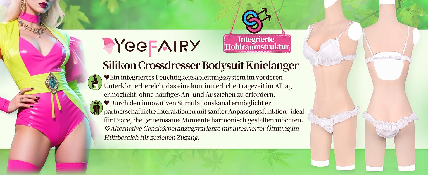 Комбінезон для кросдресерів YEEFAIRY з силікону, з реалістичною формою грудей, S, колір: гель-жовтий