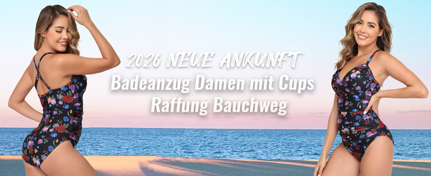 Купальник жіночий Halcurt з животом, з чашками, з драпіруванням, суцільний, з V-подібним вирізом, чорний у горошок, S-XXL