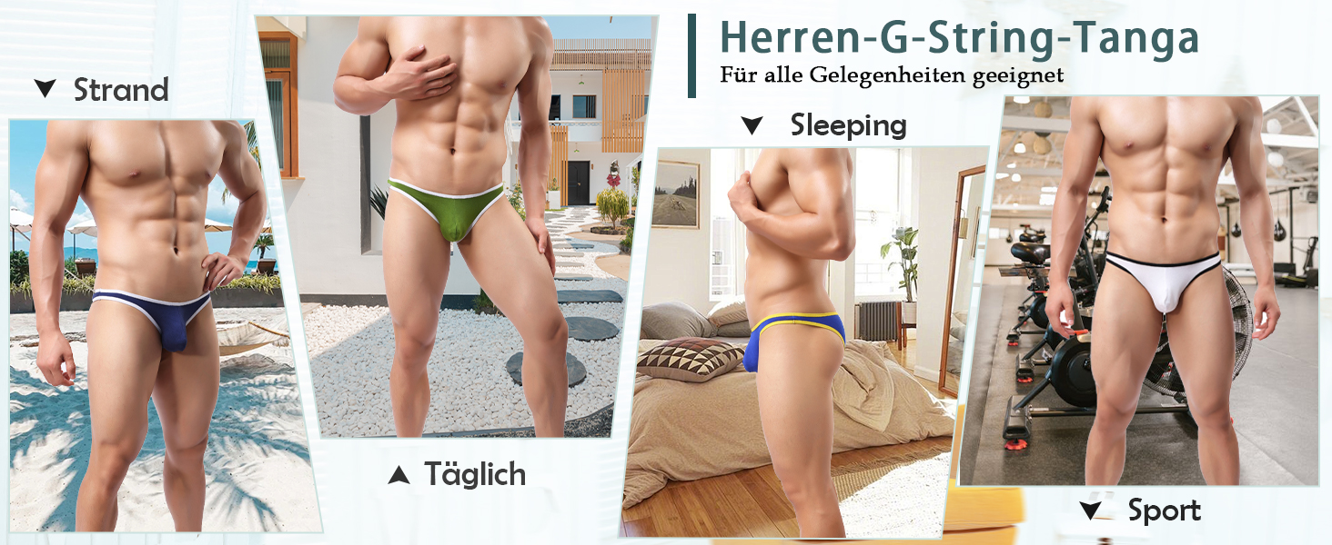 Танга чоловічі QiaTi, 8 шт. - чоловіча білизна, труси, сліпи, боксер