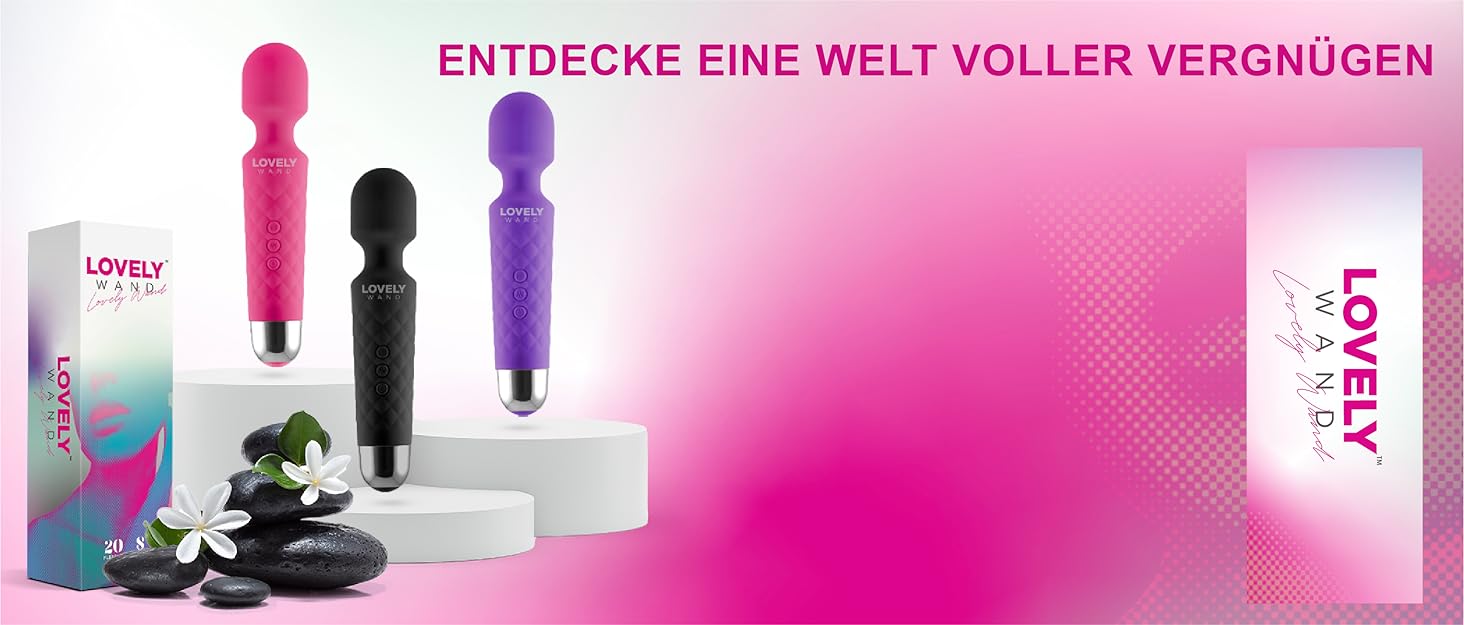 Вібратор для жінок Lovely Wand - бездротовий, водонепроникний, 20 режимів вібрації, акумуляторний