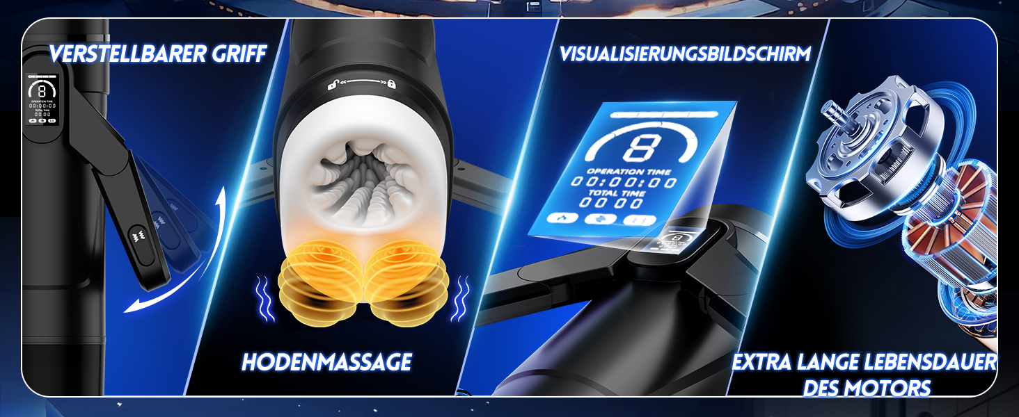 Інтимна іграшка для чоловіків Eanatoys з 9 вібраціями, телескопічною функцією, 3D-реалістичною вагіною та LCD-дисплеєм. Чорний колір