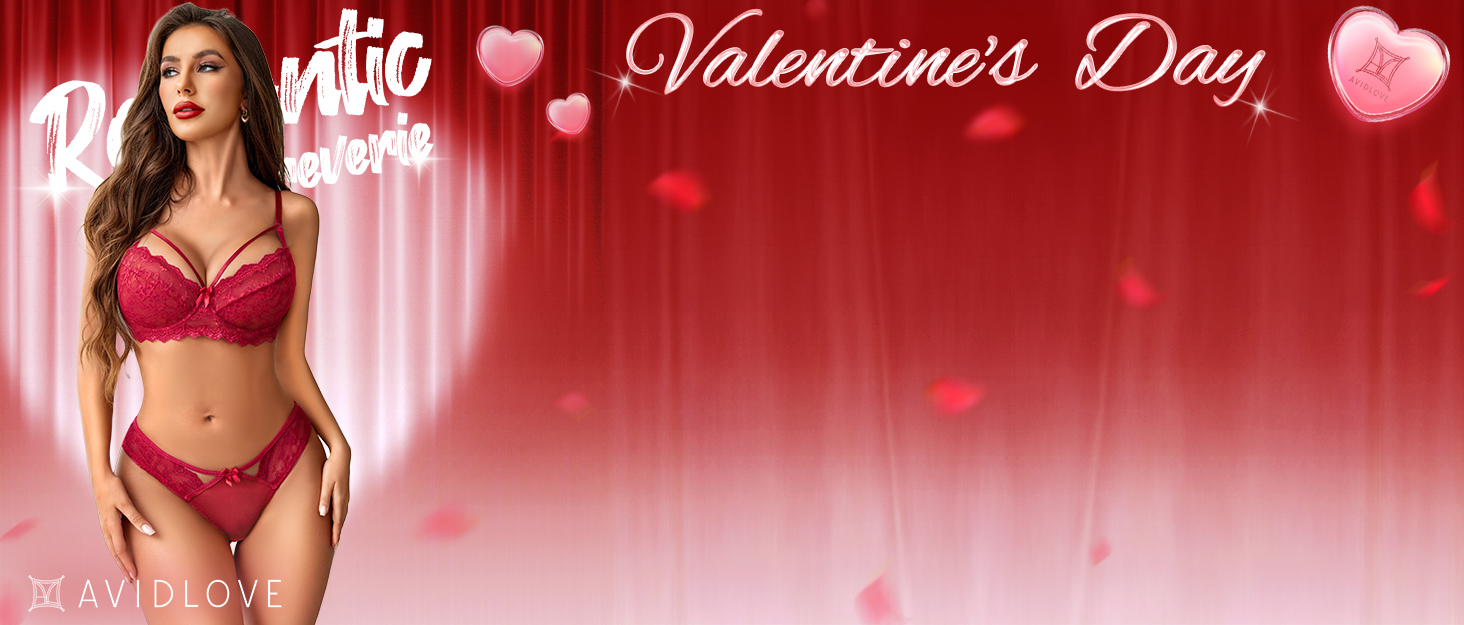 Avidlove Комплект жіночої білизни з мережива, сексуальний бюстгальтер з кісточками та трусики Push up, мереживний комплект, сексуальна білизна, вишуканий вигляд, червоний, XXL