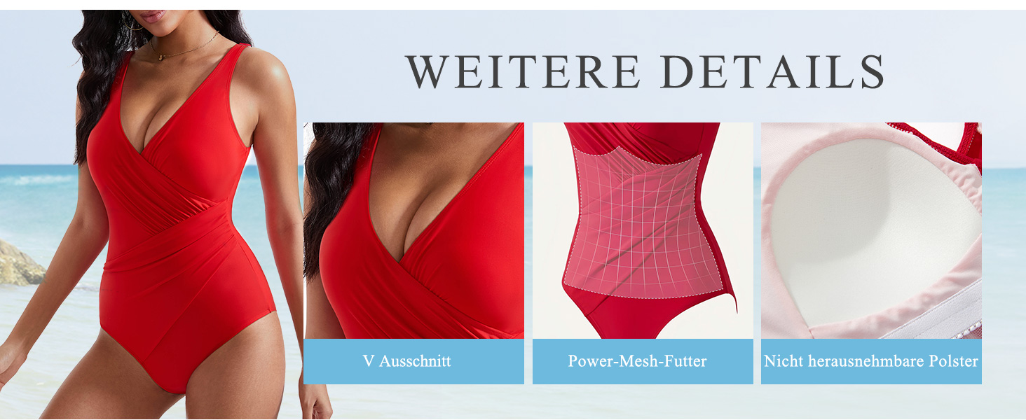 Сексуальний купальник RXRXCOCO V-подібний виріз, корегуючий животик, з відкритою спиною, з чашками, сапфірово-синій