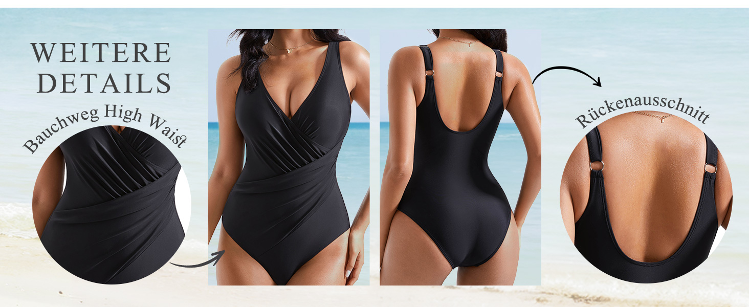 Сексуальний купальник RXRXCOCO V-подібний виріз, корегуючий животик, з відкритою спиною, з чашками, сапфірово-синій