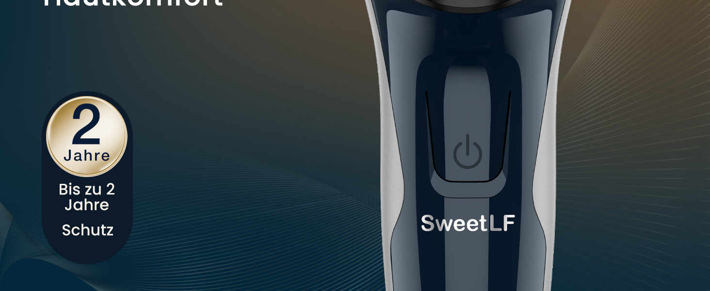 Електрична бритва для чоловіків SweetLF, роторна бритва 4D з LED-дисплеєм, вологостійка IPX7 для сухого та вологого гоління, темно-синя