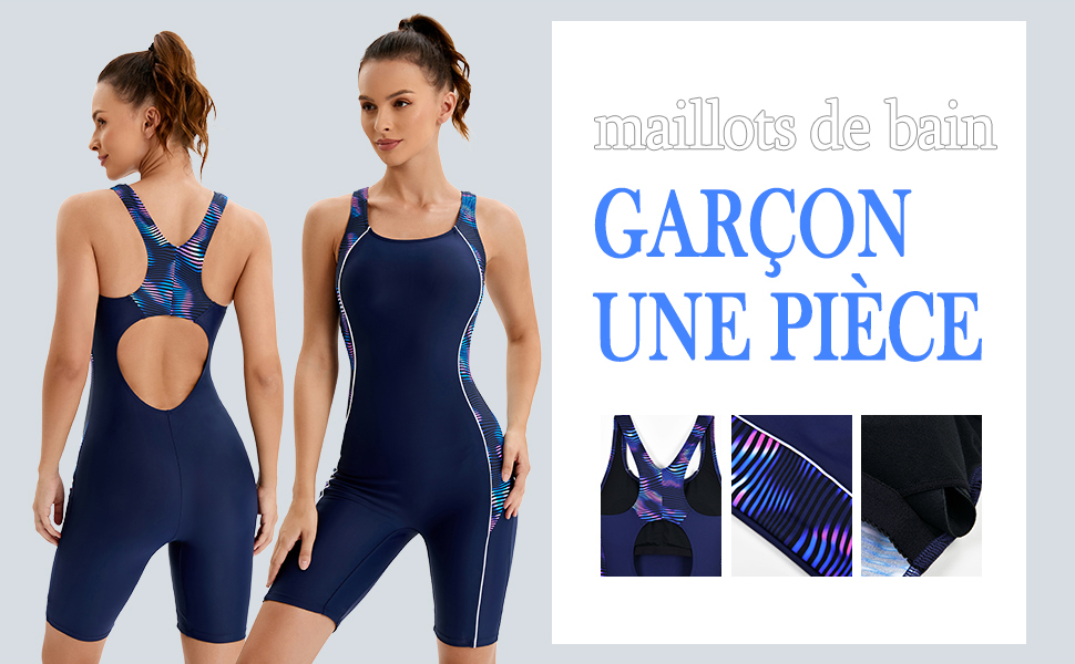 Жіночий спортивний купальник суцільний Racerback/U-Back, моделюючий тіло, темно-синій, розмір 38