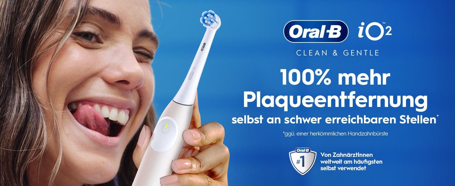 Електрична зубна щітка Oral-B iO Series 2, 3 режими чищення, рожева (Calm Pink) — набір з 1 щіткою та дорожнім футляром для дорослих