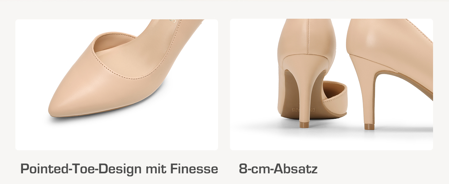 Жіночі туфлі-човники на шпильці DREAM PAIRS, білі, екошкіра (PU), розмір 39 EU
