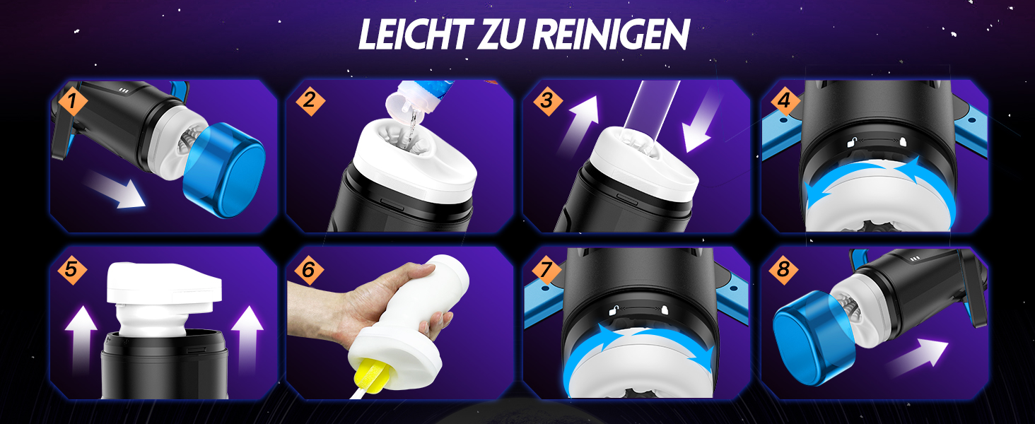 Інтимний масажер для чоловіків Eanatoys з 9 вібраціями, телескопічною функцією та LCD-дисплеєм (синій)