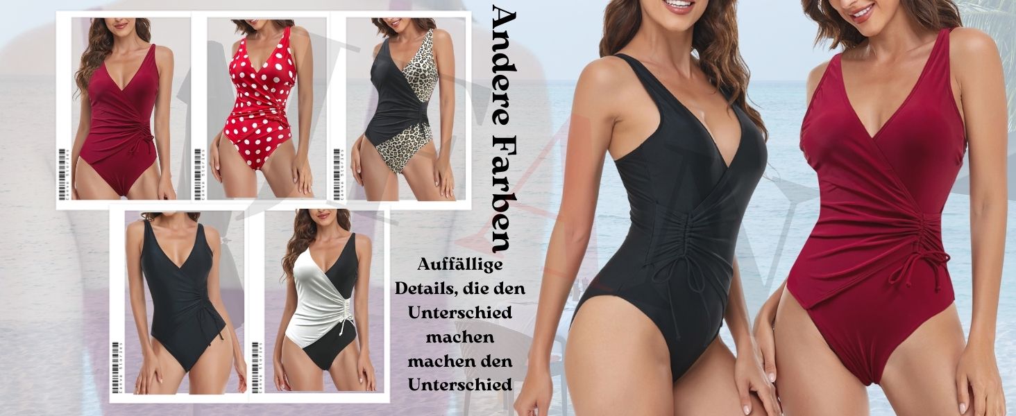 Жіночий купальник Monokini JFAN з глибоким V-вирізом, чорний, однотонний, розмір S