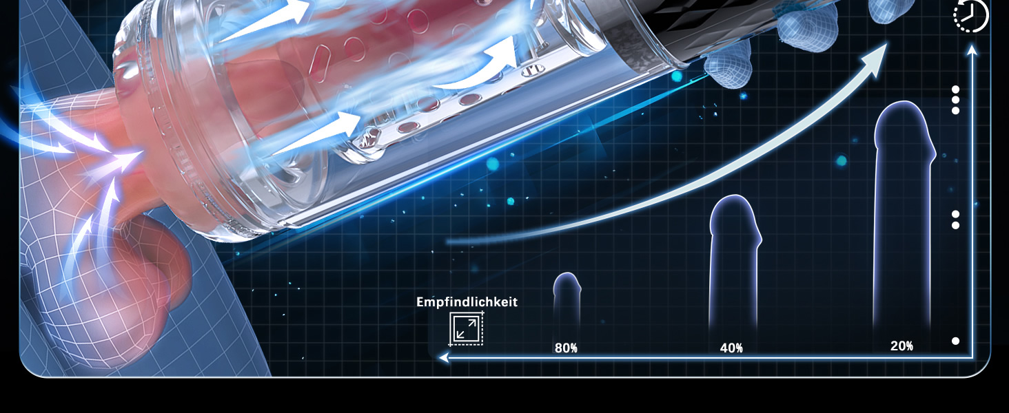 Електричний мастурбатор для чоловіків з 9 режимами, телескопічною та ротаційною функцією масажу - 3D модель