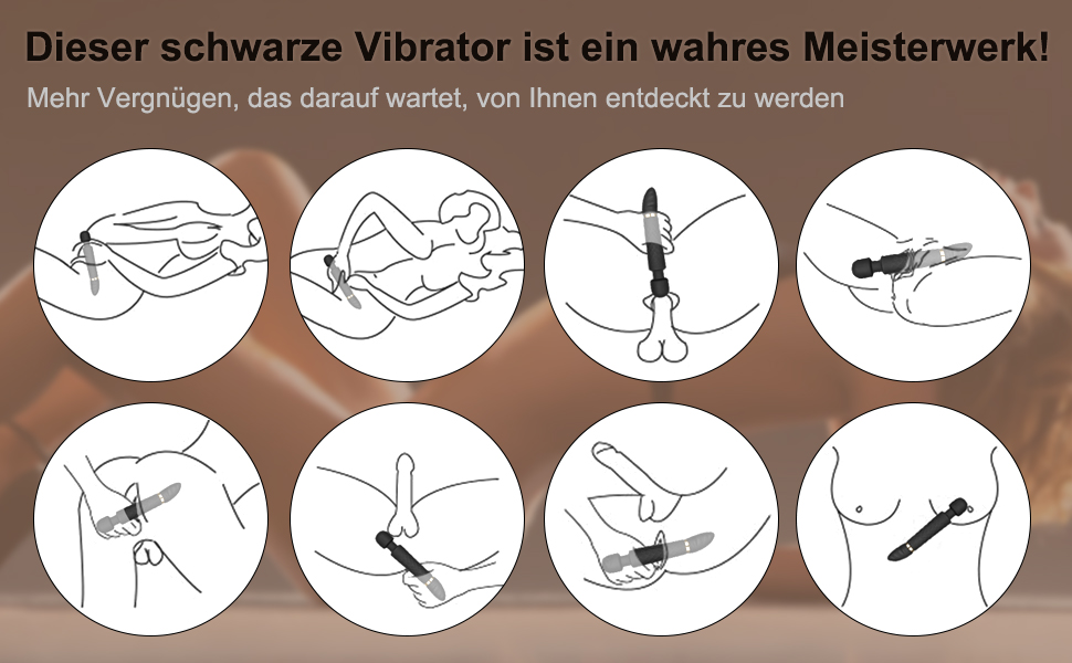Масажер вібраційний Doppelkopf для тіла та зони G, чорний. Водонепроникний масажер-стимулятор з подвійним мотором