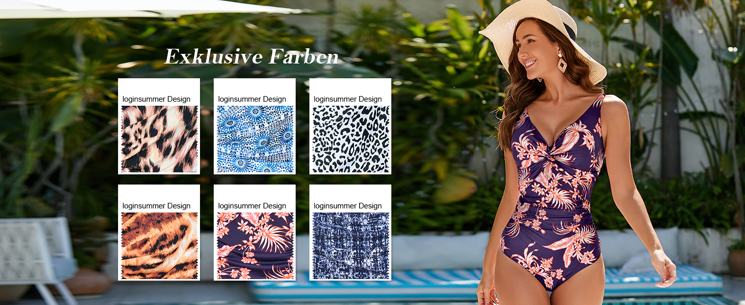 Купальник жіночий Badeanzug з високою талією, push-up, V-подібний виріз, рюші, моделює фігуру, великі розміри 42 NB