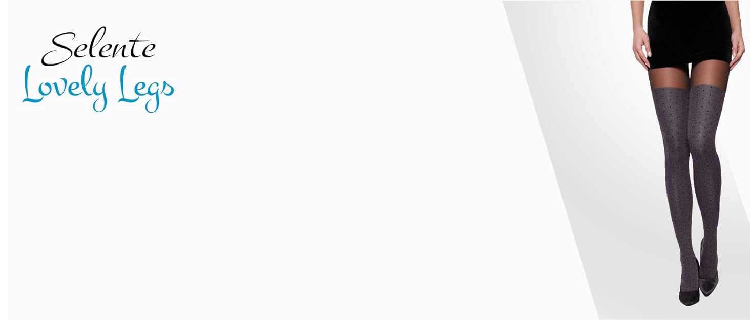 Чорні шкарпетки-шкарпетки Selente Lovely Legs M-L з орнаментом 20/60 DEN, виготовлені в ЄС