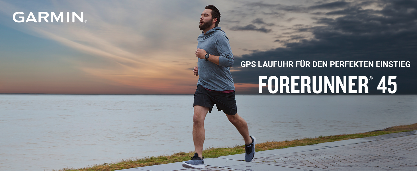 Спортивний GPS-годинник Garmin Forerunner 45 для бігу, фітнес-трекер з пульсометром та планами тренувань, червоний (розмір M)