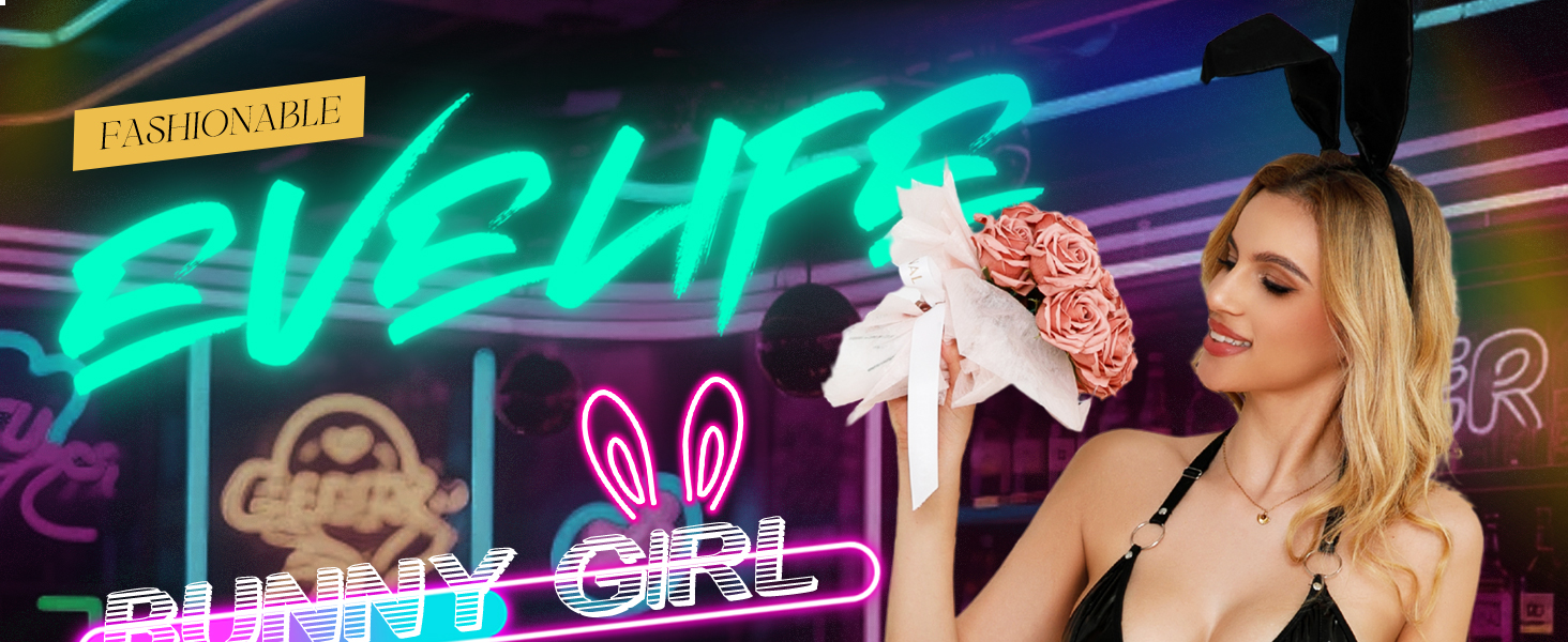 EVELIFE Сексуальний костюм кролика з екошкіри для жінок. Сексуальна спідниця, костюм для вечірок, клубів, фестивалів. Рожевий колір