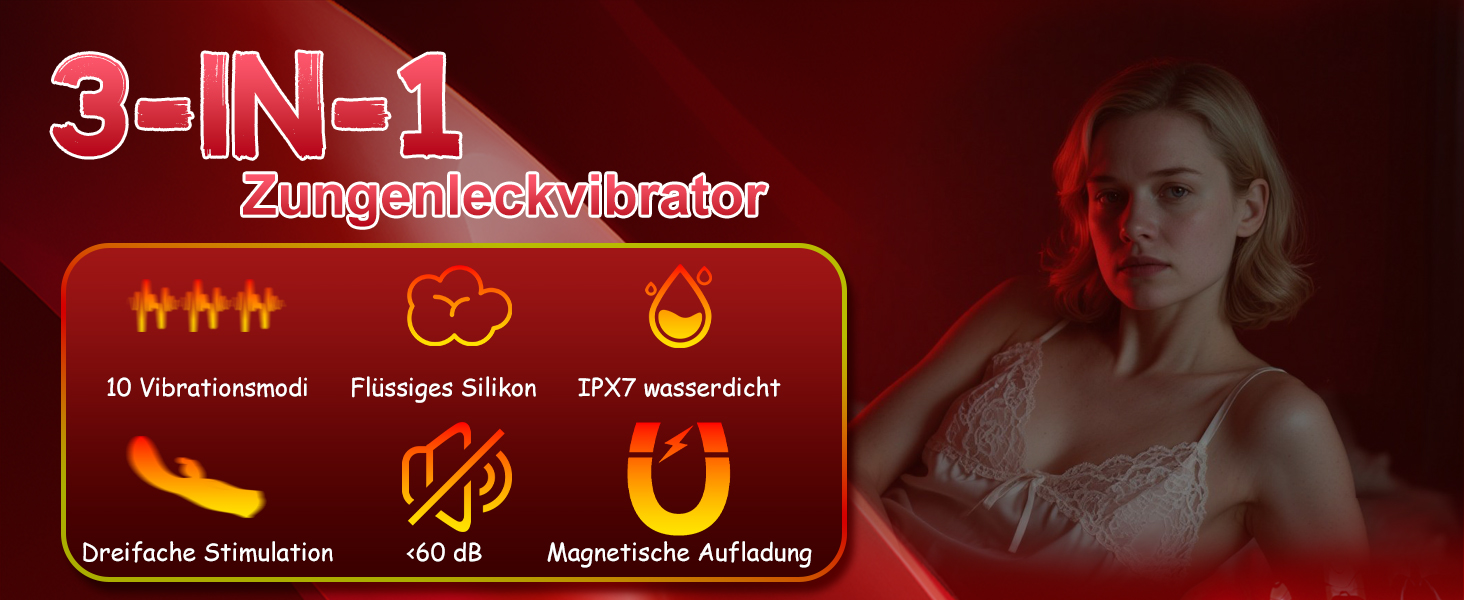 Вібратор для жінок ZWFUN з 10 режимами вібрації, 3-в-1: вібратор язика, G-точка, дилда. Іграшки для дорослих, стимуляція клітора. Комплект для пар.