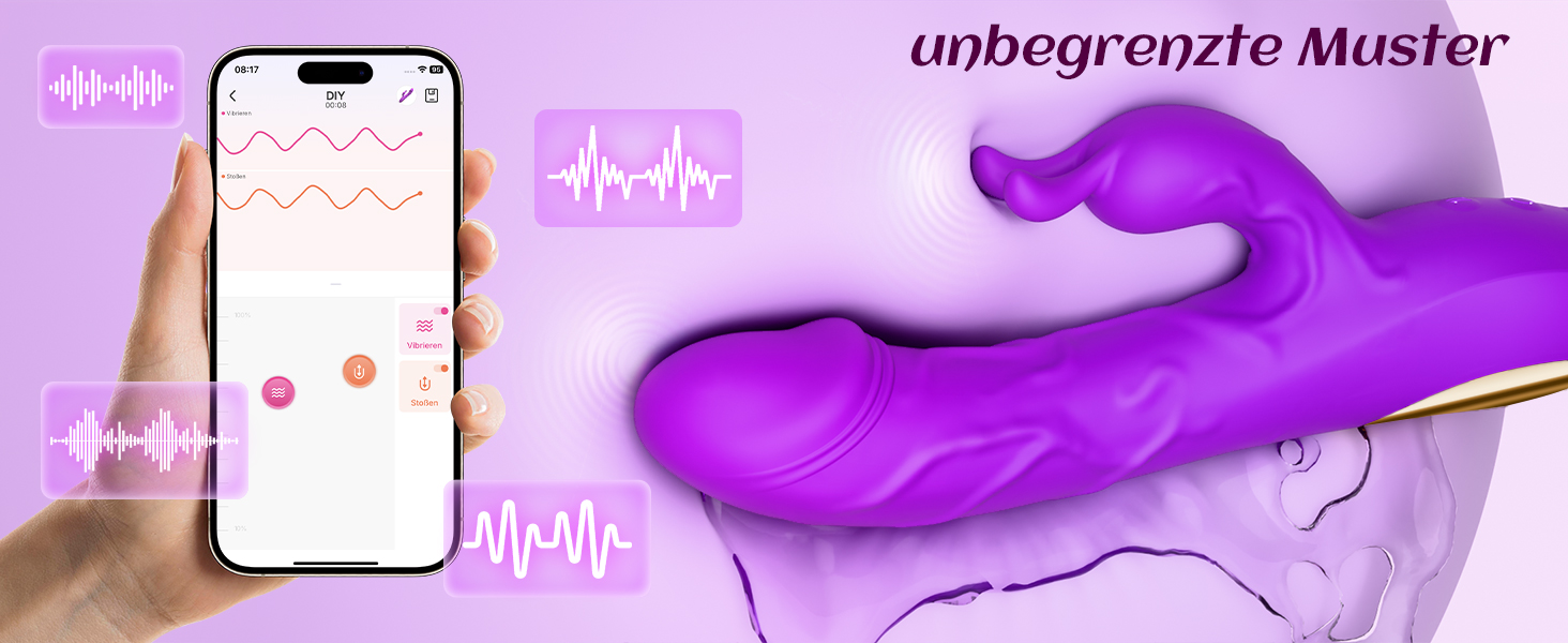 Вібратор для жінок Гобокен: кролик з 10 режимами вібрації, G-точка, кліторальний та анальний вібратор, для пар та індивідуального використання