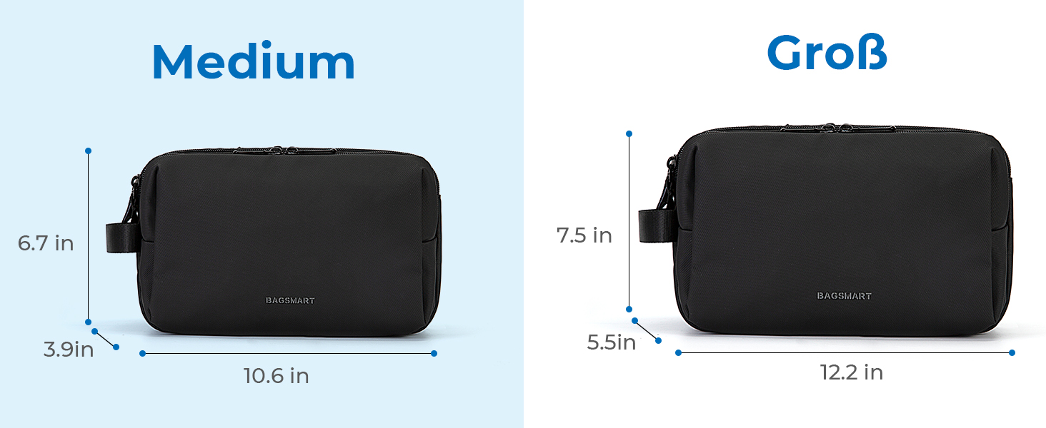 Чоловіча дорожня косметичка BAGSMART для аксесуарів, містка сумка для гігієни з подвійним блискавкою, 5 л, темно-сіра