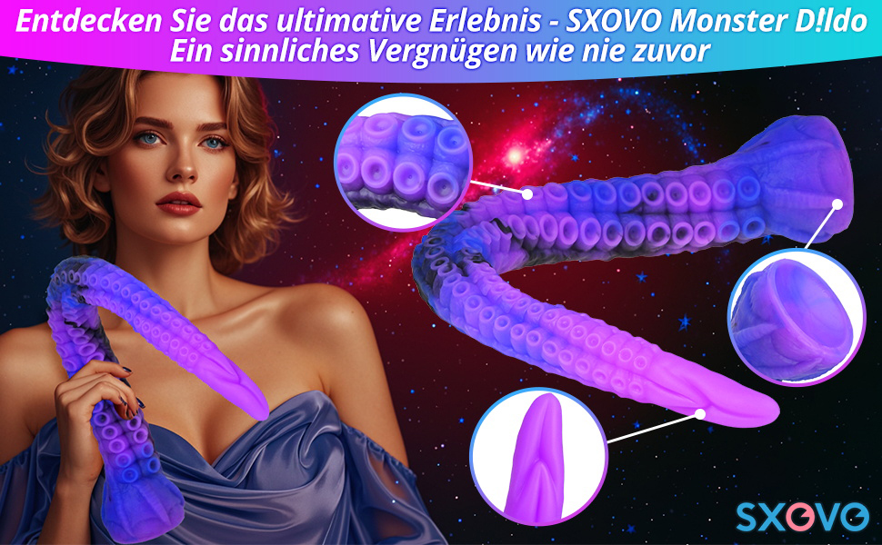 Анальний дилда SXOVO з силікону, щупальце, з присоском, довгий, для стимуляції G-точки та простати, для жінок, чоловіків та пар
