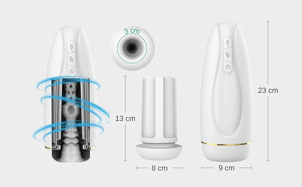 Електричний мастурбатор для чоловіків Nappex Branco з потужним всмоктуванням та вібрацією, режим оргазму - мастурбатор, кишеньковий