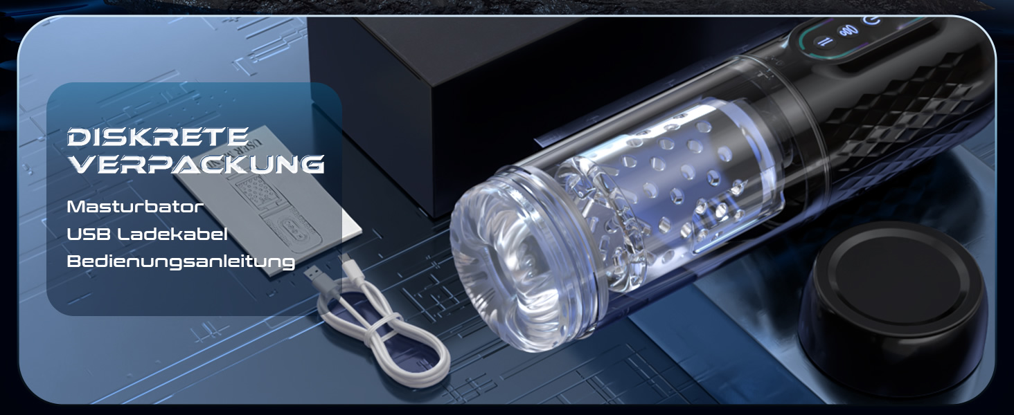 Електричний мастурбатор для чоловіків з 9 режимами, телескопічною та ротаційною функцією масажу - 3D модель