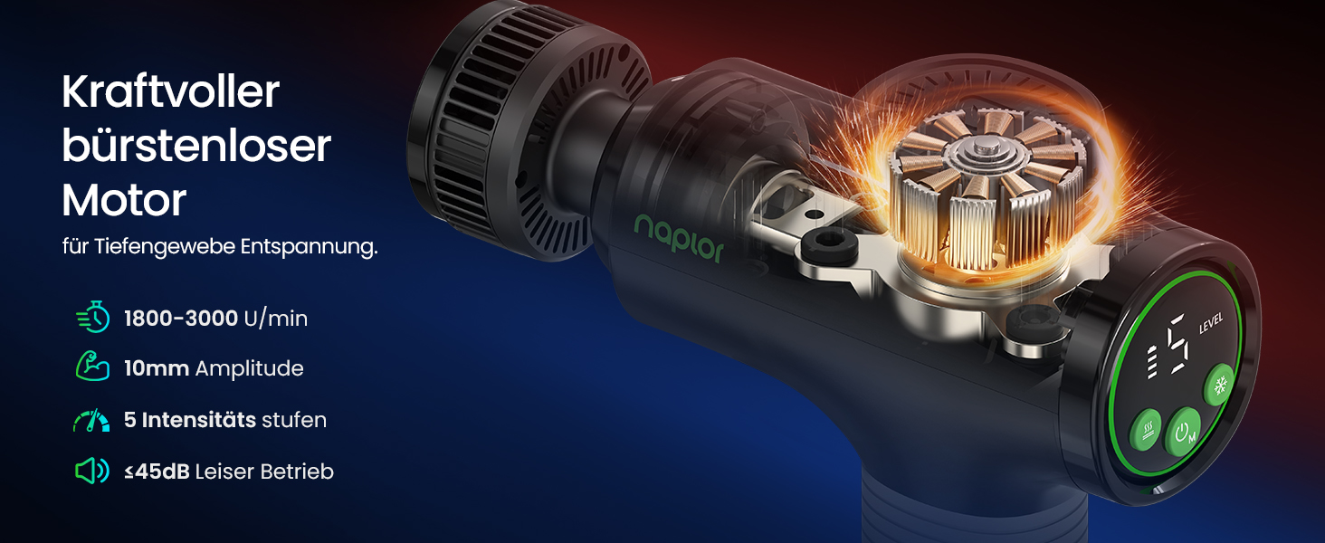 Перкусійний масажер Naplor Massage Gun з функціями підігріву та охолодження для м'язів