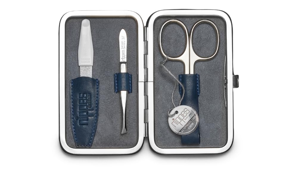 Манікюрний набір nippes Solingen Vintage, 7 предметів, натуральна шкіра корови, Made in Germany