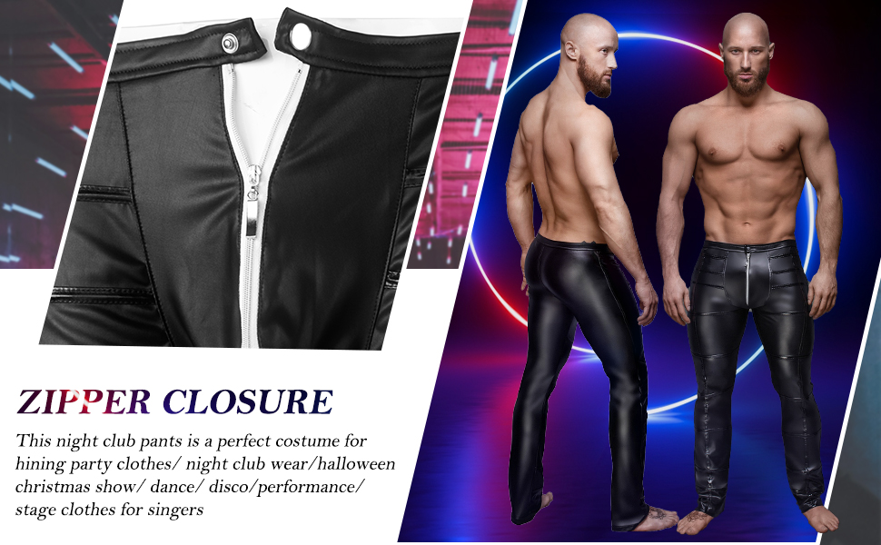 Боді з екошкіри для чоловіків Maeau, блискучий catsuit, леотард, комбінезон, клубний одяг, костюм, шкіряні шорти, мокра шкіра, жилет, для Хелловіну, косплей, чорний, розмір 3, 38