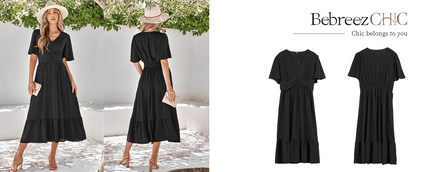 Сукня літня жіноча BebreezChic Boho елегантна довга з V-вирізом, висока талія, швейцарська сітка, з квітковим принтом, пляжна максі-сукня XL карамельного кольору