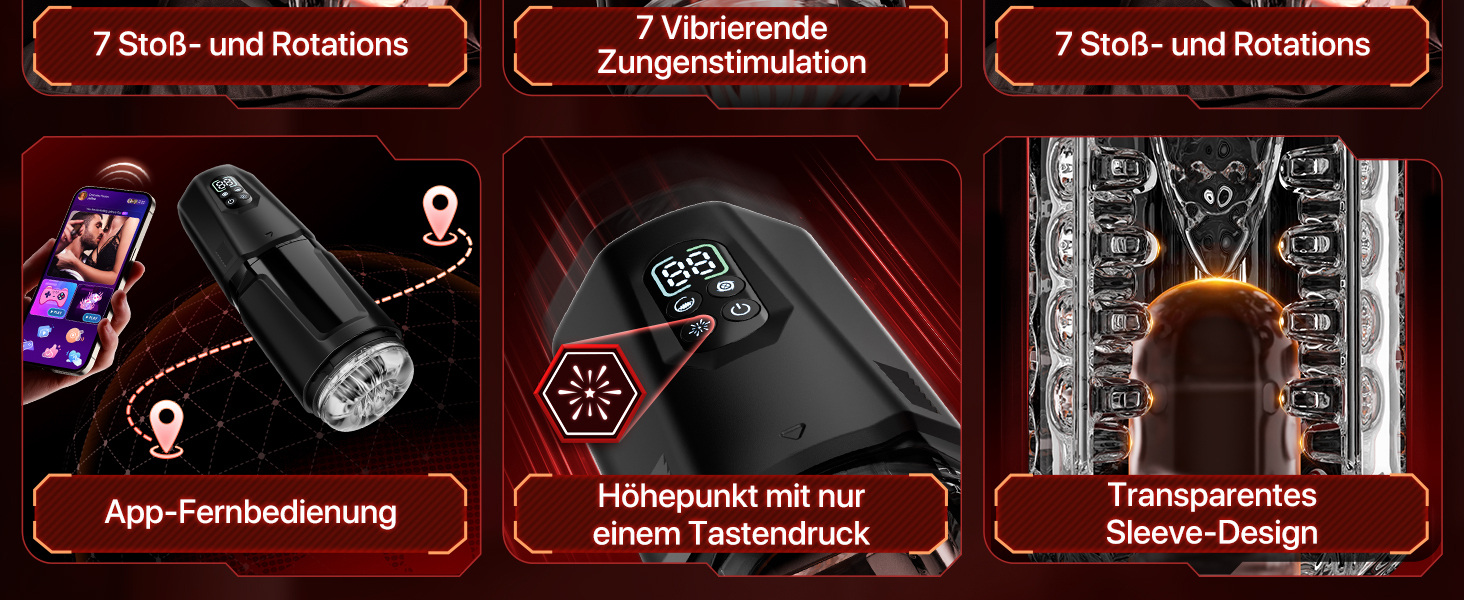 Мастурбатор для чоловіків KI-Interaktion з 7 режимами вібрації, ротацією та імітацією язика - секс-іграшка