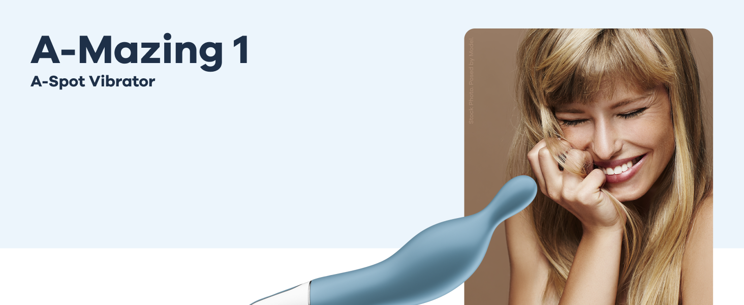 Вібратор Satisfyer A-Mazing 1: гнучкий наконечник для інтимної стимуляції, водонепроникний (IPX7), перезаряджається, для жінок (блакитний)